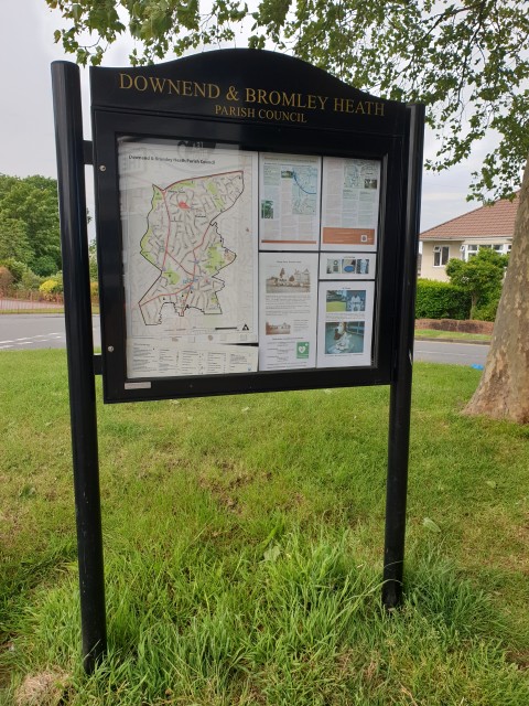 one of the new Downend and Bromley Heath Parish Council Information notice boards