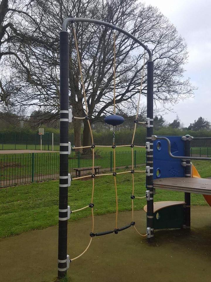 one of the climbing obsticles in the Childrens play area
