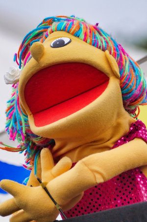 Picture of a rod puppet, similar to those used on the Muppet TV show