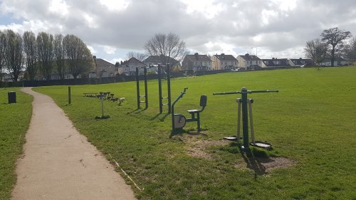 Fixed fitness equipment in the park
