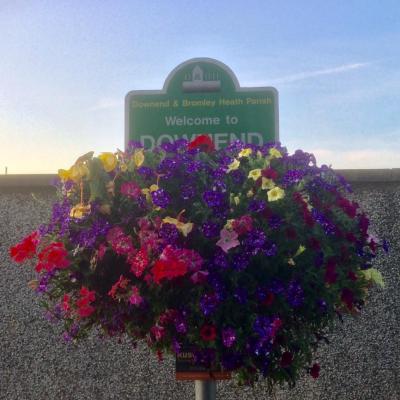 display pole, flower basket